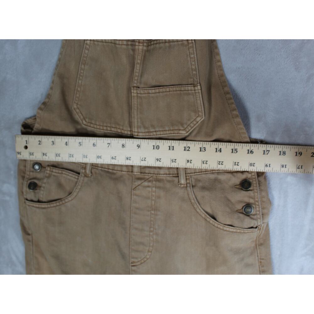 Free People Ziggy Overalls Womens Medium Tan Cotton Utility Carpenter Festival - Picture 5 of 8